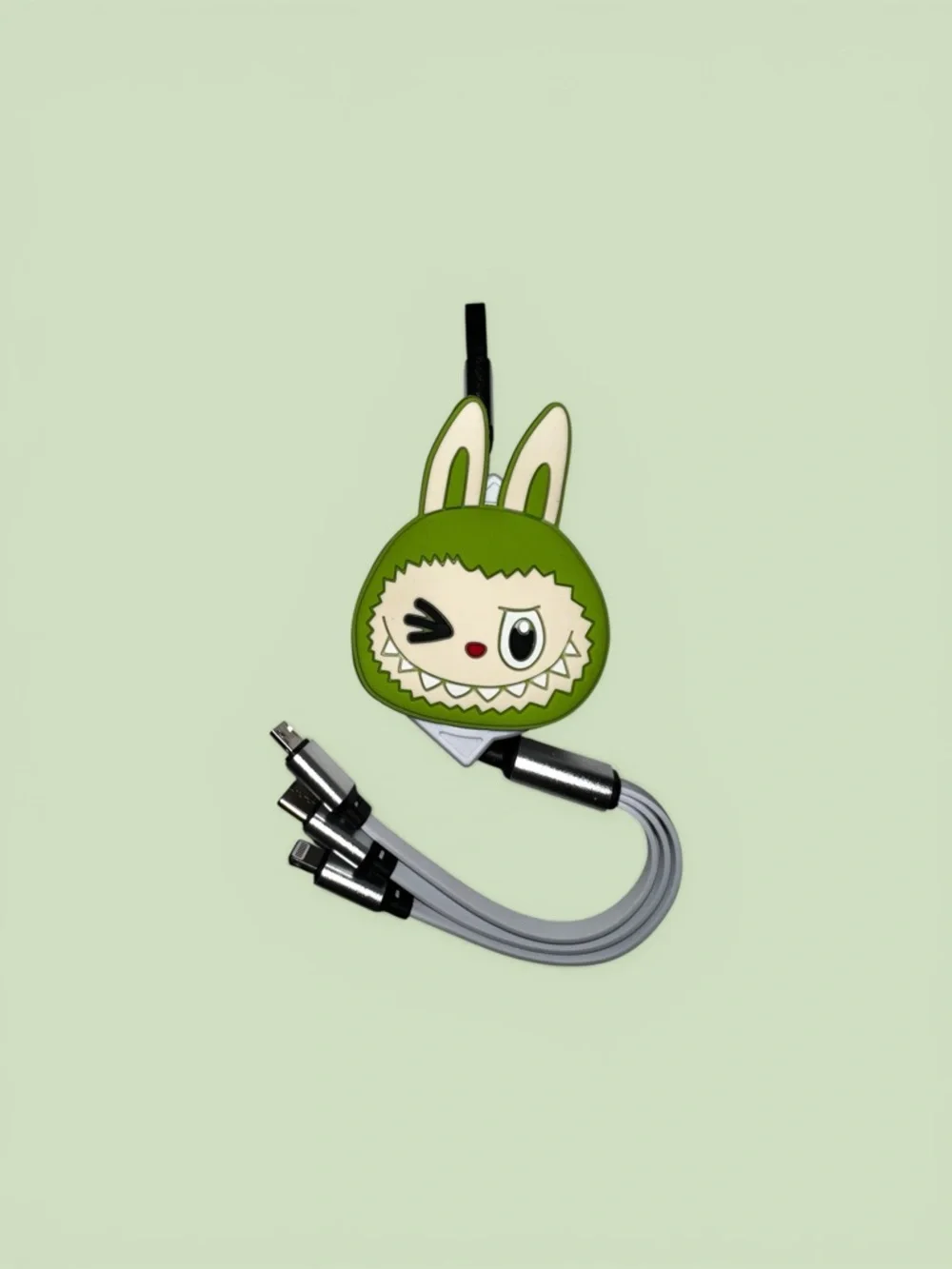 Cute Green Monster Multi-Device 3 in 1 Charging Cable